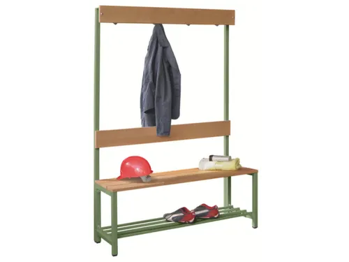 Omkleedbank LxB 1000x400mm Houten Latten Schoenenrek Haken Ral6011