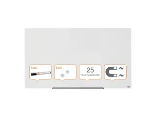 Glasbord Magnetisch Nobo Impression Pro 126x71cm briljant wit - 1