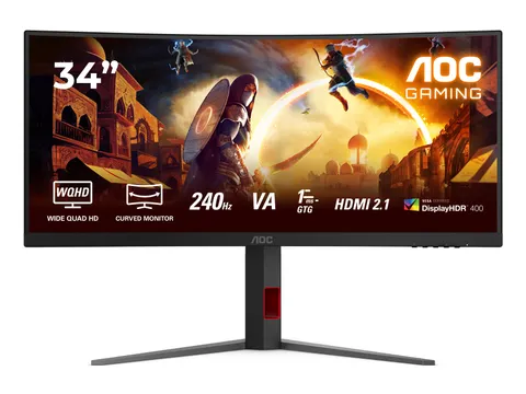 AOC G4 CU34G4Z Monitor 34 Inch Wide Quad HD LED Zwart, Rood