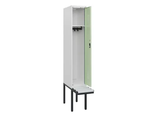 locker met bank,HxBxD 1950x300x815mm,1vak,vak B 300mm,cilinderslot