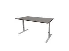 Bureau Linesto Plus Hoogte instelbaar 140x80cm Logan eik Alu T-poot
