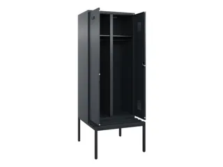 locker met bank,voor scheiding van kleding,HxBxD 2120x800x815mm,2vak - 1