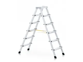 trapladder,NL,beide zijden,2x6aluminium gegroefd,balk L 1,63m - 1