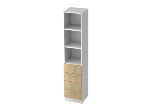 combikast,HxBxD 2004x406x420mm,3ordnerhoogte stelling,4lade(n)