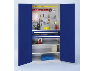 Materiaalkast Gesleufde Deuren Staal 1950x1000x600mm 2laden Ral5010 - 1