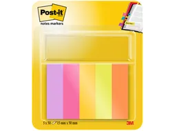Markeerstrook Post-it 670-5-TFEN 15x50mm Energetic 5 stuks