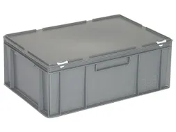 Euronorm Stapelkrat Pe Hxlxb 230X600X400Mm 43L Met Deksel Grijs