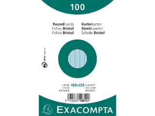 Pk 100 Cards 100X150 Blue Lined - 2