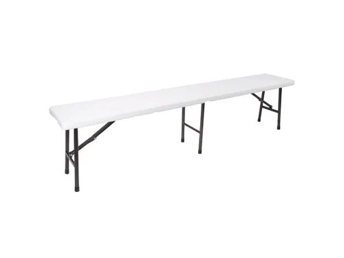 Inklapbare bank weerbestendig 180x25x43cm Wit