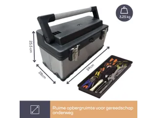 Gereedschapskoffer Roestvrij Staal 590x280x255mm 42 Liter - 7