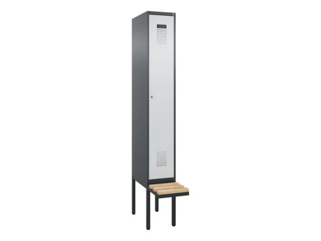 locker met bank,voor scheiding van kleding,HxBxD 2120x300x815mm,1vak