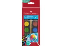 Waterverfdoos Faber-Castell 12 kleuren (diameter 24cm) incl. penseel