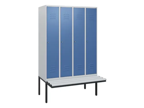 locker met bank,HxBxD 1950x1200x815mm,4vak,vak B 300mm,cil.-slot