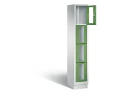 Lockerkast 1800x320x500mm 1x4 vakken Cilinderslot, Sokkel, RAL6011