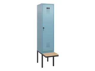 locker met bank,HxBxD 1950x400x815mm,1vak,vak B 400mm,draaigrendel - 2
