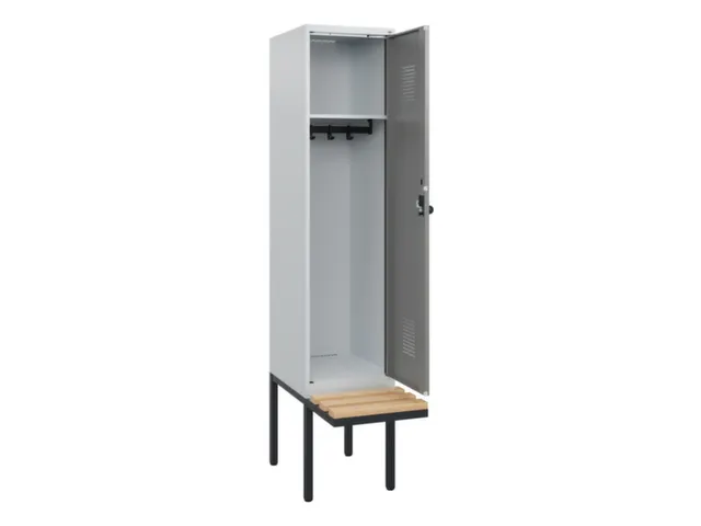 locker met bank,HxBxD 1950x400x815mm,1vak,vak B 400mm,draaigrendel