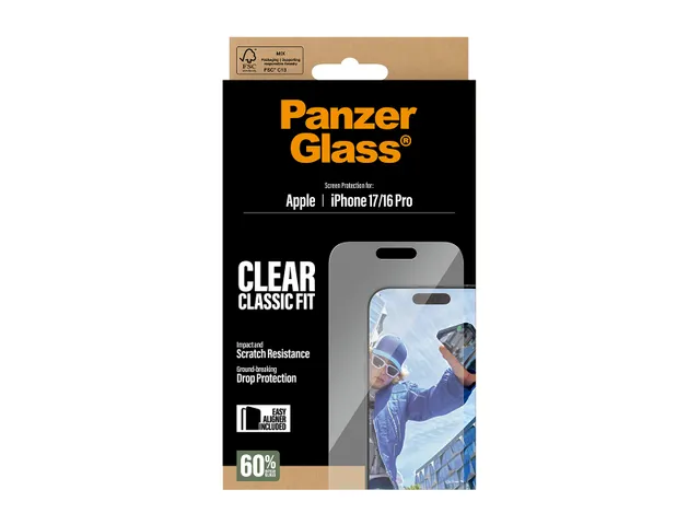 PanzerGlass Screen Protector iPhone 17 | iPhone 16 Pro | Classic Fi