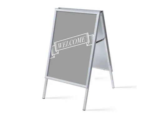 Stoepbord A1 complete set met print "WELCOME" Grijs