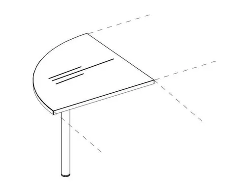 koppelelement voor bureau,90 °,HxBxD 720-840x600x600mm,MS-donkergrijs