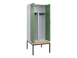 PBM-locker met bank,HxBxD 2120x800x815mm,2vak,vak B 400mm,draaigrendel