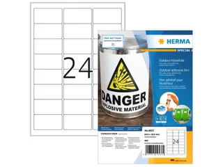HERMA 9537 Weervast Outdoor folie-etiket A4 63,5x33,9mm Wit 960 stuks - 1