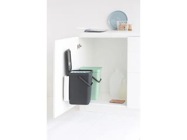 Inbouwafvalemmer Sort & Go 2x12 Liter Jade Donkergrijs