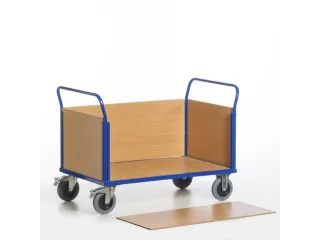vierwandwagens,draagverm. 600kg,laadvl. LxB 1000x570mm,houtplaat - 1