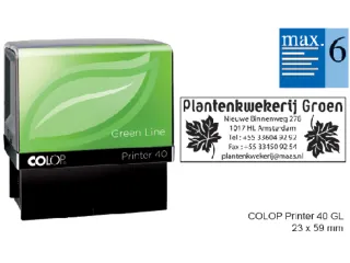 Tekststempel Colop 40 green line+bon 6regels 59x23mm Blauw - 1