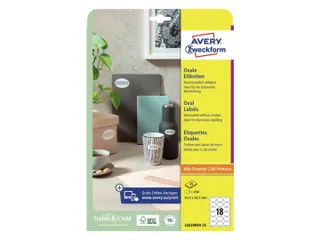Etiket Avery L6024REV-25 ovaal 63.5x42.3mm wit 450 stuks 25 vel - 2