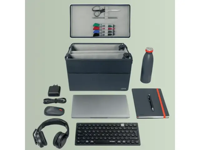 Leitz Stoffen Compacte Hot Desking Opbergtas met deksel grijs
