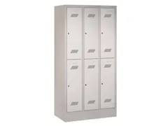 dubbeldekse locker,HxBxD 1850x900x500mm,3x2vak.,RAL7035,front RAL3000