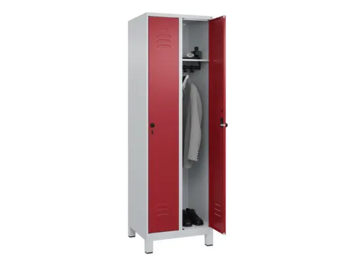 locker,HxBxD 1950x600x500mm,2vak,vak B 300mm,draaigrendel,voeten