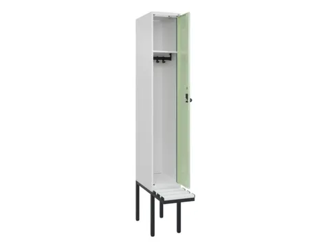 locker met bank,HxBxD 2120x300x815mm,1vak,vak B 300mm,draaigrendel