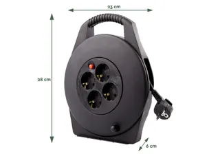 Kabelhaspel BRASQ 4 voudig 10 meter zwart - 3