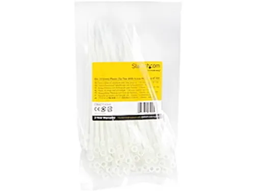 15cm Kabelbinders met montagegat 3mm wit 100 stuks
