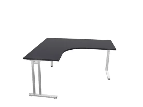 bureau in vrije vorm,HxBxD 740x1600x1600mm,vrije vorm,CC-zwart