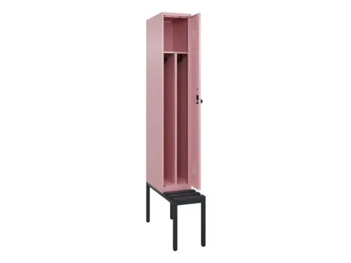 locker met bank,voor scheiding van kleding,HxBxD 2120x300x815mm,1vak