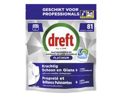 Vaatwastabletten Dreft All-in-1 professional Platinum regular 81 stuks