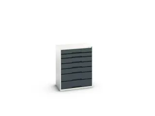 ladekast HxBxD 1000x800x550mm 7laden romp RAL7035 front RAL7016 - 2