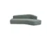 Poefmodule Rocada Volga-I 232x68x92cm gebogen grijs