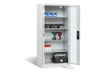acculaadkast 1950x930x500mm 5stekkerdozen 230V cil.-slot front RAL7035 - 3