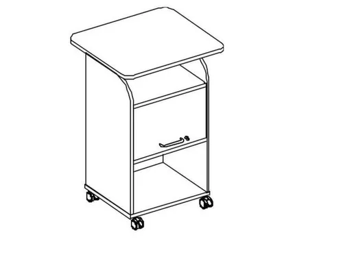 caddy,HxBxD 1130x550x470mm,3niveaus,1kasten,Bl-wit