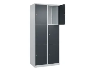 lockerkast,HxBxD 1850x800x500mm,2x3vakken,vak B 400mm,cil.-slot - 1