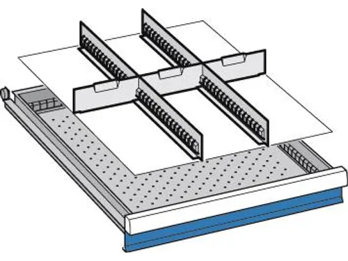 Indelingsmateriaal H 75mm 2gesleufde Lengteverdelers/3dwarsverdelers
