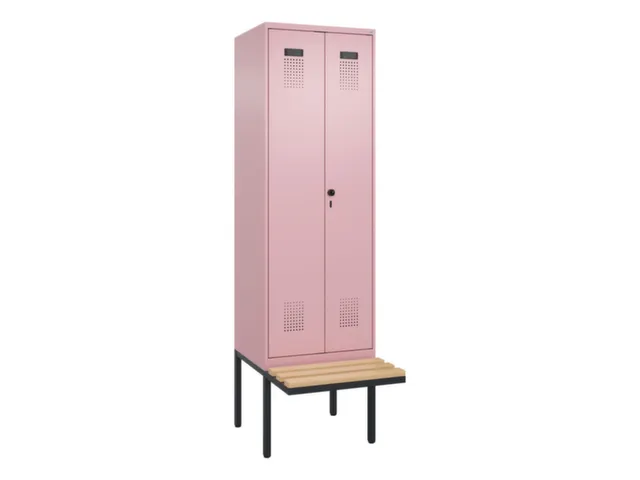 locker met bank,voor scheiding van kleding,HxBxD 2120x600x815mm,2vak