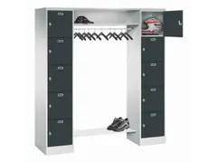 personeelsgarderobe draaigr. 1950x1700x500mm 2x5 vakken 400mm RAL7016