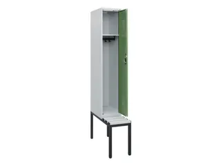 locker met bank,HxBxD 1950x300x815mm,1vak,vak B 300mm,cilinderslot - 1