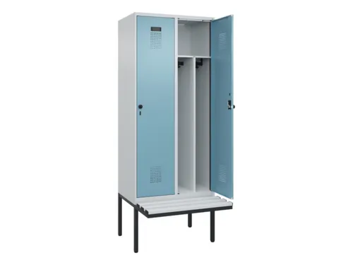 locker met bank,voor scheiding van kleding,HxBxD 2120x800x815mm,2vak