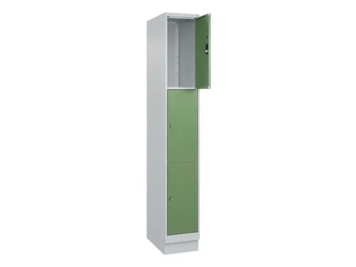 lockerkast,HxBxD 1950x300x500mm,1x3vakken,vak B 300mm,cil.-slot,sokkel