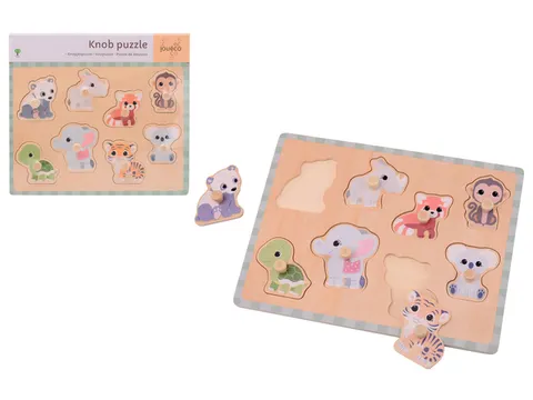 Jouéco The Wildies Family knopjespuzzel 8 stukjes